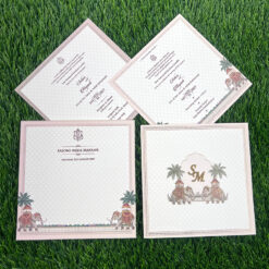 Explore Pastel Colour Wedding Cards at Metro Cards, Ahmedabad. Discover elegant pink, peach, lavender, sage green and powder blue wedding invitations with customized designs.