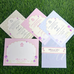 Explore Pastel Colour Wedding Cards at Metro Cards, Ahmedabad. Discover elegant pink, peach, lavender, sage green and powder blue wedding invitations with customized designs.