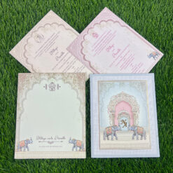 Explore Pastel Colour Wedding Cards at Metro Cards, Ahmedabad. Discover elegant pink, peach, lavender, sage green and powder blue wedding invitations with customized designs.