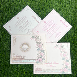 Explore Pastel Colour Wedding Cards at Metro Cards, Ahmedabad. Discover elegant pink, peach, lavender, sage green and powder blue wedding invitations with customized designs.